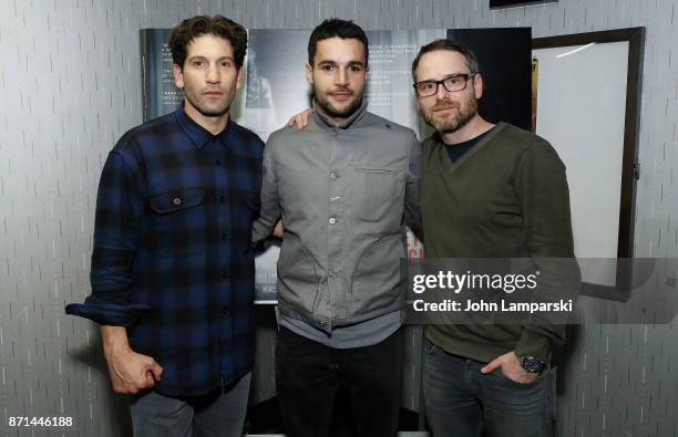 Jon Berenthal, Christopher Abbott and Jamie M. Dagg attend "Sweet Virginia" New York premiere at IFC Center on November 7, 2017 in New York City.