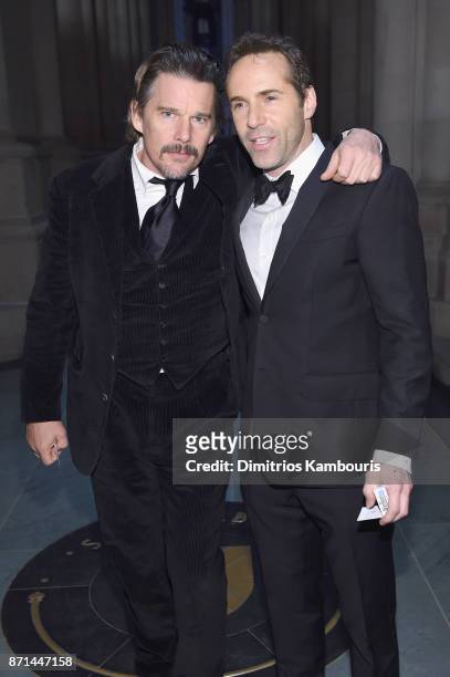 Ethan Hawke and Alessandro Nivola attend the Elton John AIDS Foundation Commemorates Its 25th Year And Honors Founder Sir Elton John During New York...