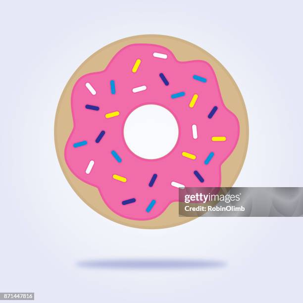 illustrazioni stock, clip art, cartoni animati e icone di tendenza di icona della ciambella cosparsa - bombolone