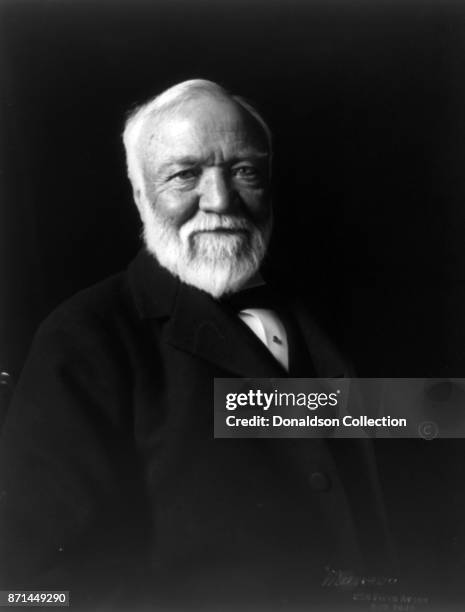American businessman Andrew Carnegie poses for a portrait in 1913.