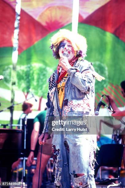 L Wavy Gravy is the emcee at the whole earth fair in Davis, California on January 1, 1974.