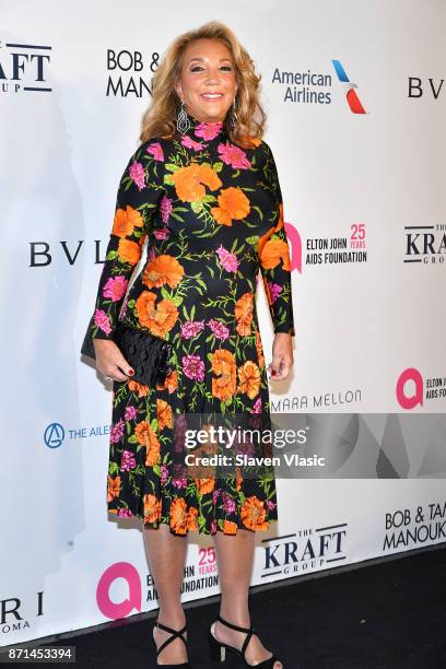 Denise Eisenberg Rich attends the Elton John AIDS Foundation's Annual Fall Gala with Cocktails By Clase Azul Tequila at Cathedral of St. John the...