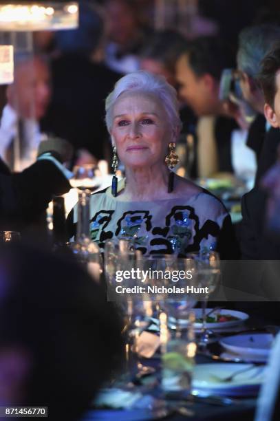 Glenn Close attends the Elton John AIDS Foundation 25th Year And Honors Founder Sir Elton John During New York Fall Gala at Cathedral of St. John the...