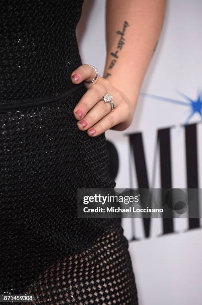 Singer-songwriter RaeLynn, ring detail, attends the 65th Annual BMI Country awards on November 7, 2017 in Nashville, Tennessee.