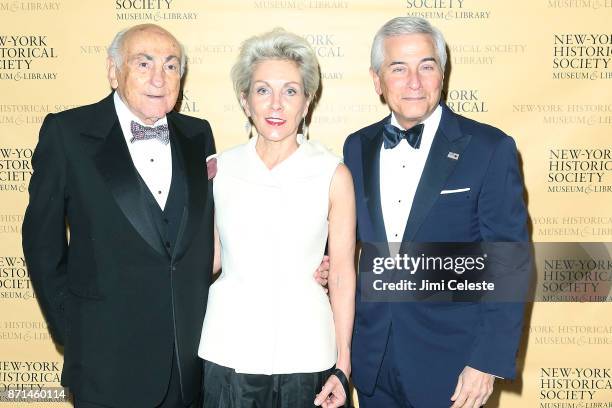 Bernard Schwartz, Denise Jansen and Robert Zimmerman attend the New-York Historical Society's History Makers Gala 2017 at Cipriani 25 Broadway on...