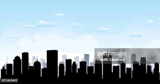 illustrazioni stock, clip art, cartoni animati e icone di tendenza di skyline di boston (tutti gli edifici sono spostabili e completi) - boston massachusetts