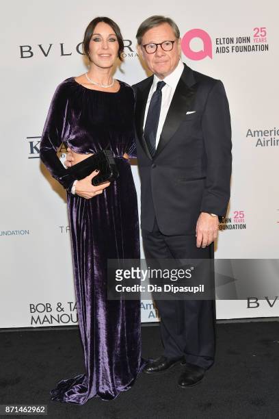 Tamara Mellon and Michael Ovitz attends the Elton John AIDS Foundation 25th Year And Honors Founder Sir Elton John During New York Fall Gala at...
