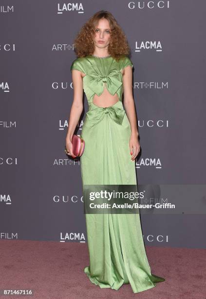 Artist Petra Collins arrives at the 2017 LACMA Art + Film Gala at LACMA on November 4, 2017 in Los Angeles, California.