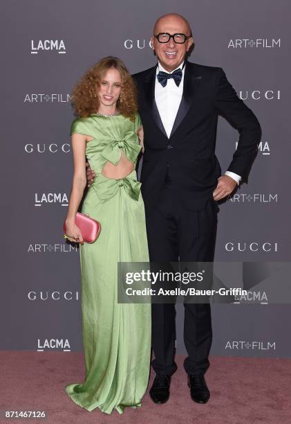 Artist Petra Collins and Gucci CEO Marco Bizzarri arrive at the 2017 LACMA Art + Film Gala at LACMA on November 4, 2017 in Los Angeles, California.