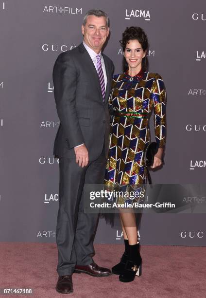 Trustee Tony Ressler and actress Jami Gertz arrive at the 2017 LACMA Art + Film Gala at LACMA on November 4, 2017 in Los Angeles, California.