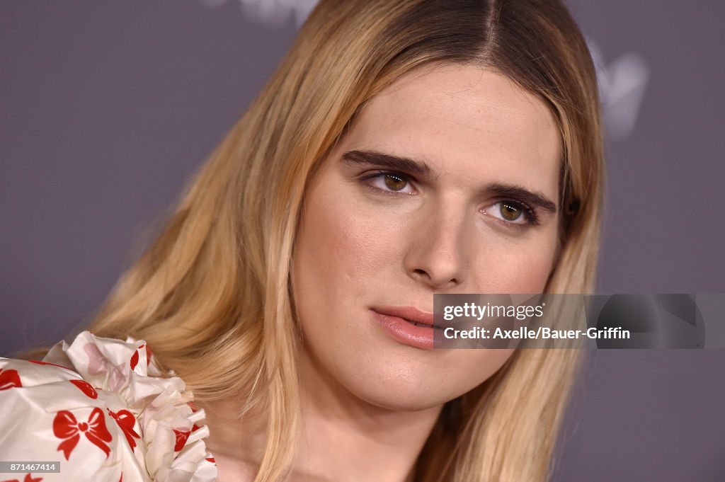 Model Hari Nef arrives at the 2017 LACMA Art + Film Gala at LACMA on