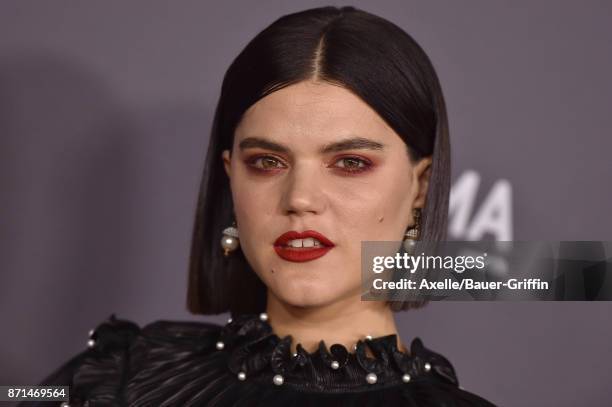 Singer-songwriter SoKo arrives at the 2017 LACMA Art + Film Gala at LACMA on November 4, 2017 in Los Angeles, California.