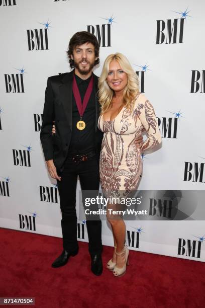 Singer-songwriter Chris Janson and Kelly Lynn attend the 65th Annual BMI Country awards on November 7, 2017 in Nashville, Tennessee.