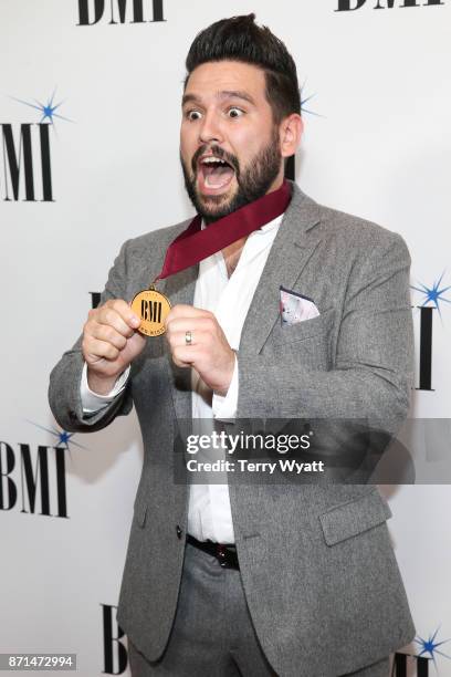 Singer-songwriter Shay Mooney of Dan + Shay attends the 65th Annual BMI Country awards on November 7, 2017 in Nashville, Tennessee.