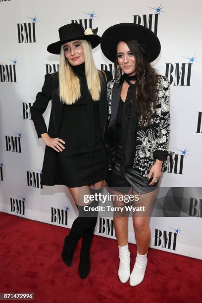 Singers Ruby Stewart and Alyssa Bonagura of The Sisterhood attend the 65th Annual BMI Country awards on November 7, 2017 in Nashville, Tennessee.