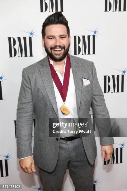 Singer-songwriter Shay Mooney of Dan + Shay attends the 65th Annual BMI Country awards on November 7, 2017 in Nashville, Tennessee.