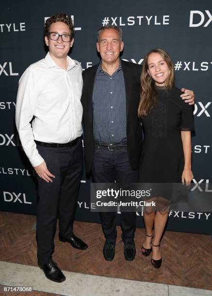 Adam Levin, CEO, DXL Group, David Levin and Sammie Levin at the launch of DXL's 2017 Holiday Campaign with DJ Khaled at A.O.C on November 7, 2017 in...