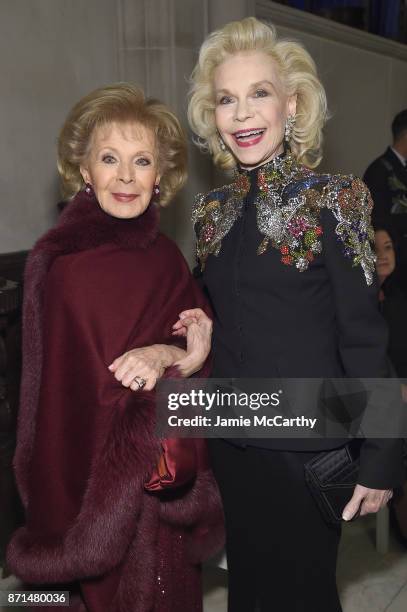 Lily Safra and Lynn Wyatt attend the Elton John AIDS Foundation Commemorates Its 25th Year And Honors Founder Sir Elton John During New York Fall...