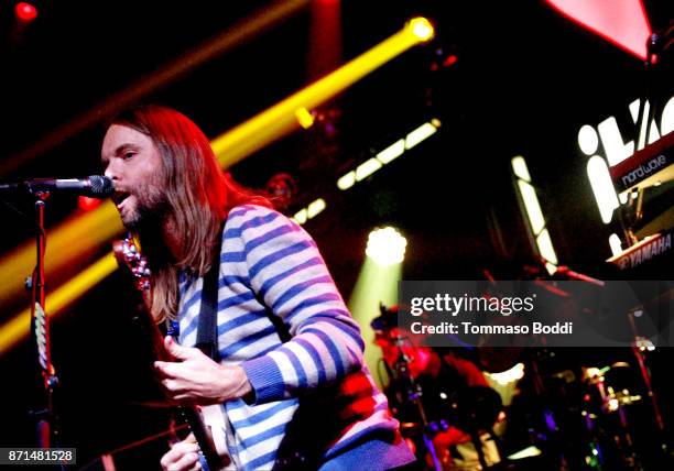 James Valentine of Maroon 5 performs at the iHeartRadio Album Release Party with Maroon 5 at iHeartRadio Theater on November 7, 2017 in Burbank,...