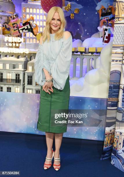 Actress Nicole Kidman attends the 'Le Printemps' Christmas Decorations inauguration at Le Printemps on November 7, 2017 in Paris, France.