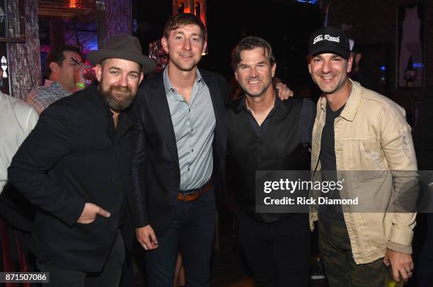 Kristian Bush, Ashley Gorley, Chris King, and Craig Campbell attend the Folds Of Honor CMS Nashville Songwriter of the Year Party 2017 at FGL House...