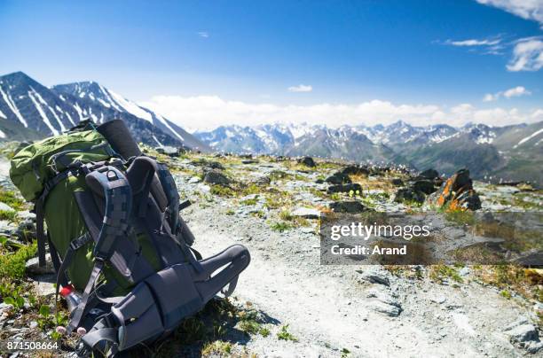 hiking in mountains - altai mountains stock pictures, royalty-free photos & images