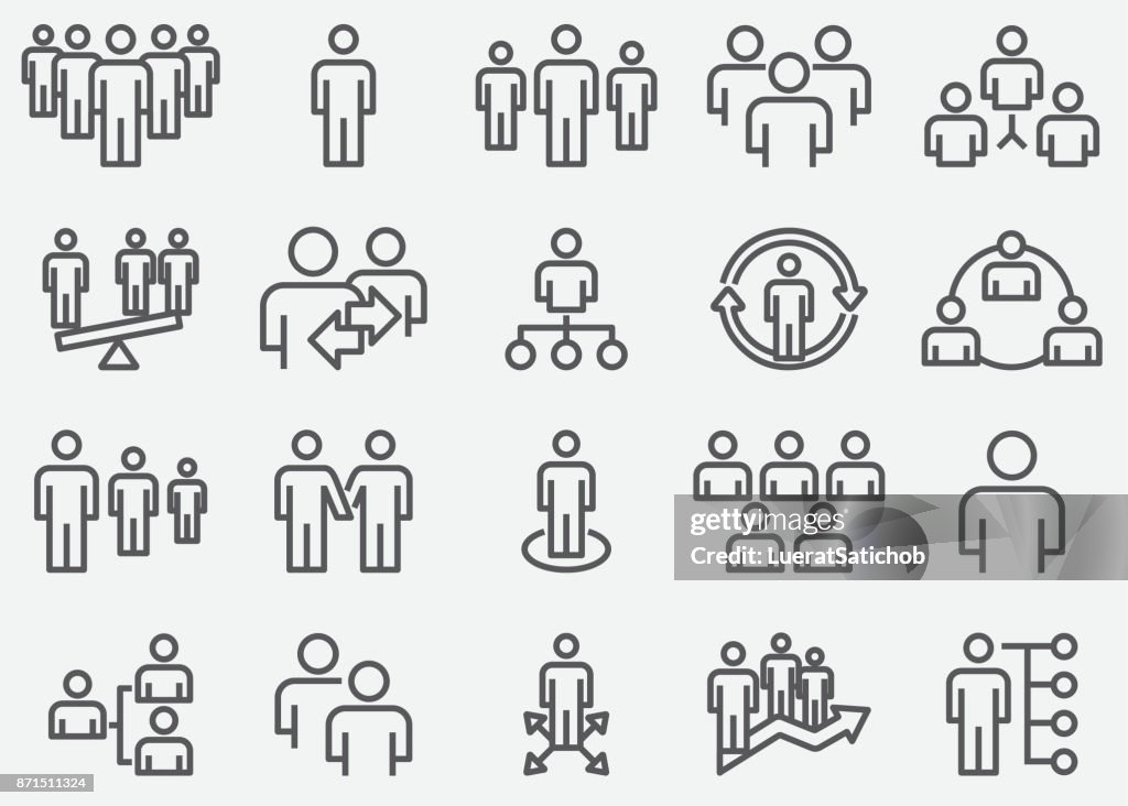 Business Team e organizzare le icone di linea