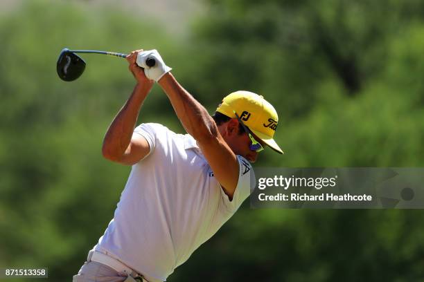 Rafa Cabrera Bello of Spain in action ahead of the 2017 Nedbank Golf challenge at Gary Player CC on November 07, 2017 in Sun City, South Africa.