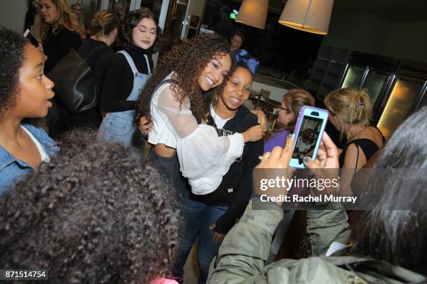 Genneya Walton takes photos with fans during the MGA Entertainment, Cast of Netflix's Project Mc2, and Rashida Jones celebration of National...