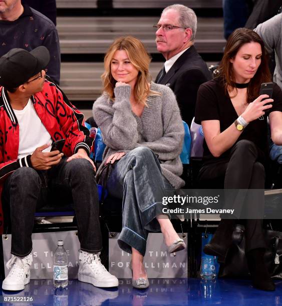 Ellen Pompeo attends the Charlotte Hornets Vs New York Knicks game at Madison Square Garden on November 7, 2017 in New York City.