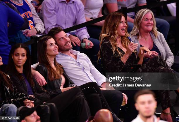 Jesse Palmer and Kelly Bensimon attend the Charlotte Hornets Vs New York Knicks game at Madison Square Garden on November 7, 2017 in New York City.
