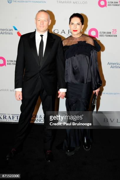 Todd Eckert and Marina Abramovic attend the Elton John AIDS Foundation Commemorates Its 25th Year And Honors Founder Sir Elton John During New York...