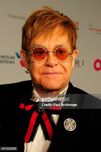 David Furnish and Elton John attend the Elton John AIDS Foundation Commemorates Its 25th Year And Honors Founder Sir Elton John During New York Fall...