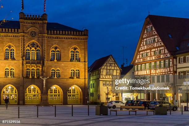 tauberbischofsheim - marktplein stockfoto's en -beelden