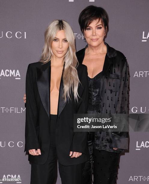 Kim Kardashian and Kris Jenner attend the 2017 LACMA Art + Film gala at LACMA on November 4, 2017 in Los Angeles, California.