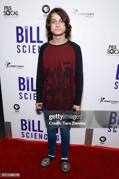 Rio Mangini attends the Los Angeles Premiere of 'Bill Nye Science Guy' at Westside Pavilion on November 7, 2017 in Los Angeles, California.