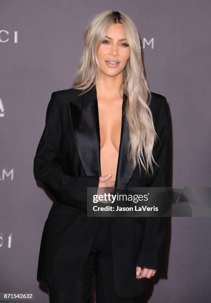 Kim Kardashian attends the 2017 LACMA Art + Film gala at LACMA on November 4, 2017 in Los Angeles, California.