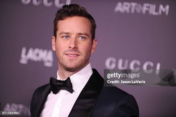Actor Armie Hammer attends the 2017 LACMA Art + Film gala at LACMA on November 4, 2017 in Los Angeles, California.