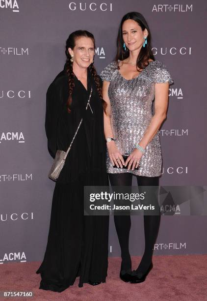 Mary Weatherford and Bettina Korek attend the 2017 LACMA Art + Film gala at LACMA on November 4, 2017 in Los Angeles, California.