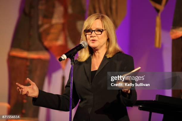 Bonnie Hunt, master of ceremonies, speaks onstage during The Walt Disney Family Museum's 3rd Annual Fundraising Gala at the Golden Gate Club on...