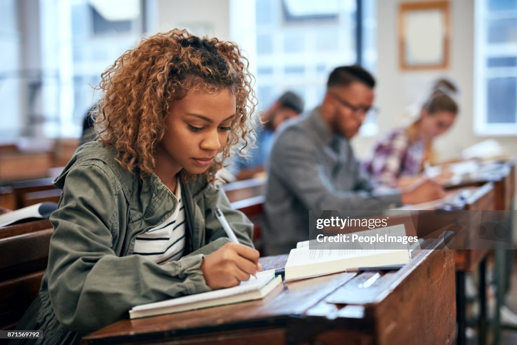 She is ready for the exam because she studied