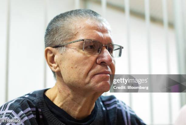 Alexei Ulyukayev, Russia's former economy minister, attends a hearing at Zamoskvoretsky court in Moscow, Russia, on Wednesday, Nov. 8, 2017. The case...
