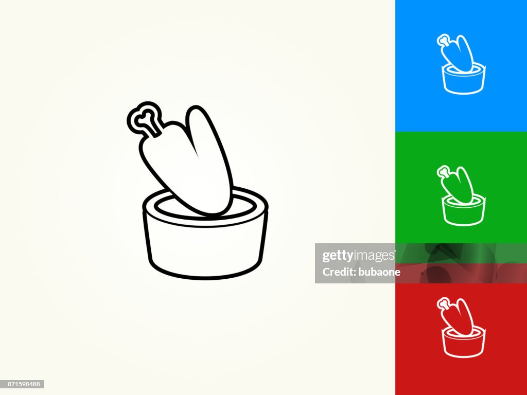 Chicken Wing and Dip Black Stroke Linear Icon