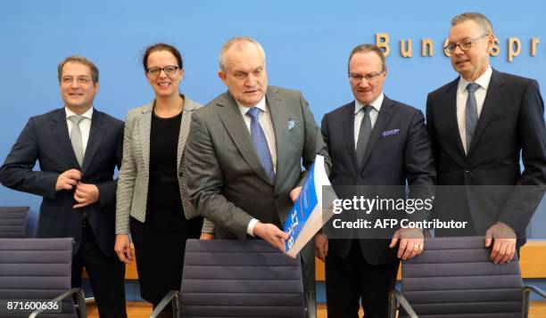 Members of the German Council of Economic Experts on the country's economic development Volker Wieland, Isabel Schnabel, chairman Christoph Schmidt,...