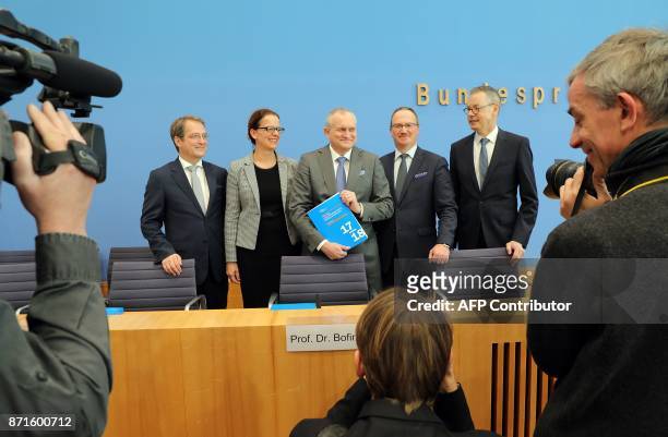 Members of the German Council of Economic Experts on the country's economic development Volker Wieland, Isabel Schnabel, chairman Christoph Schmidt,...