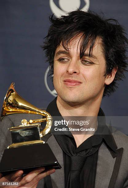 Billie Joe Armstrong of Green Day, winner of Record Of The Year for "Boulevard Of Broken Dreams"