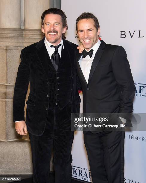 Actors Ethan Hawke and Alessandro Nivola attend Elton John AIDS Foundation Commemorates Its 25th Year And Honors Founder Sir Elton John During New...