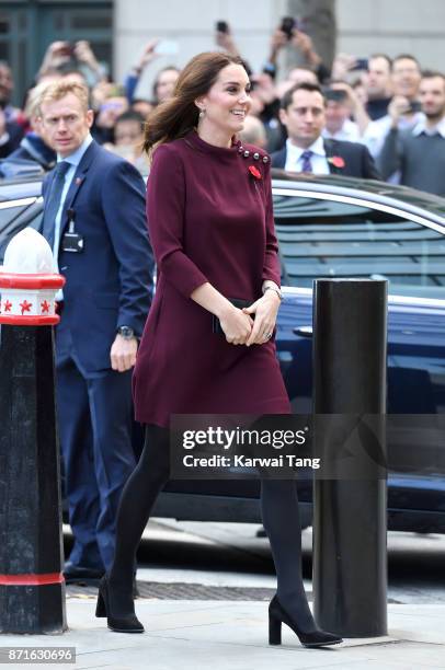 Catherine, Duchess of Cambridge arrives for the Place2Be School Leaders Forum at UBS London on November 8, 2017 in London, England. The Duchess of...