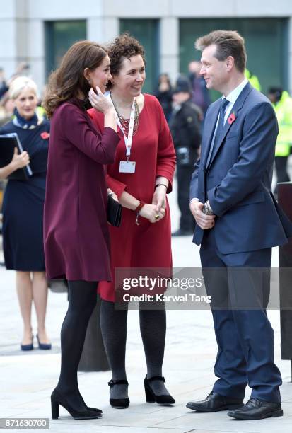 Catherine, Duchess of Cambridge arrives for the Place2Be School Leaders Forum at UBS London on November 8, 2017 in London, England. The Duchess of...