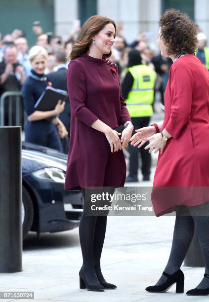 Catherine, Duchess of Cambridge arrives for the Place2Be School Leaders Forum at UBS London on November 8, 2017 in London, England. The Duchess of...